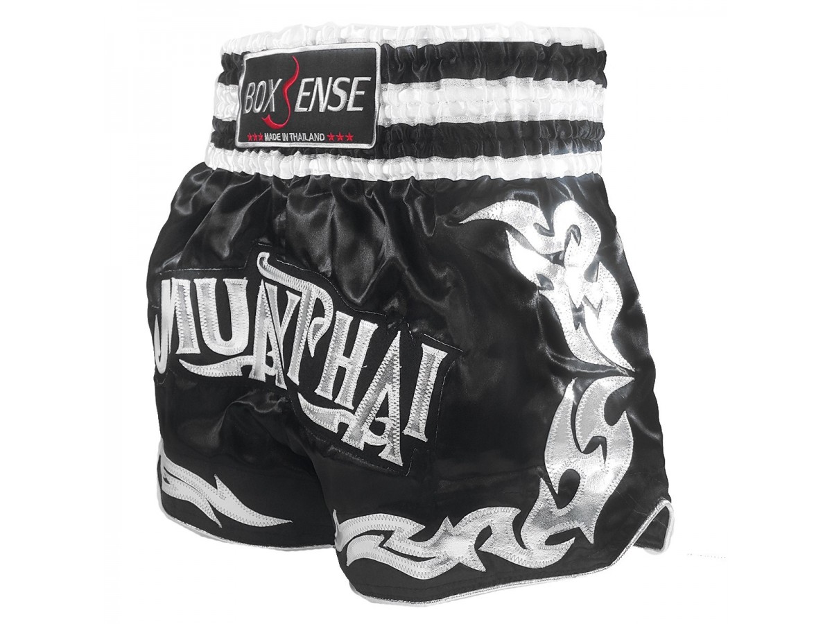 Boxsense Muay Thai shorts - Thaiboxhosen für Frauen : BXS-076-Schwarz